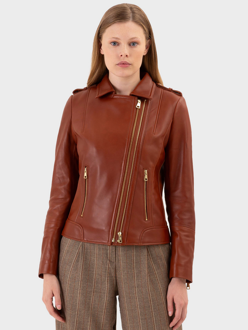 Full grain leather jacket womens best sale