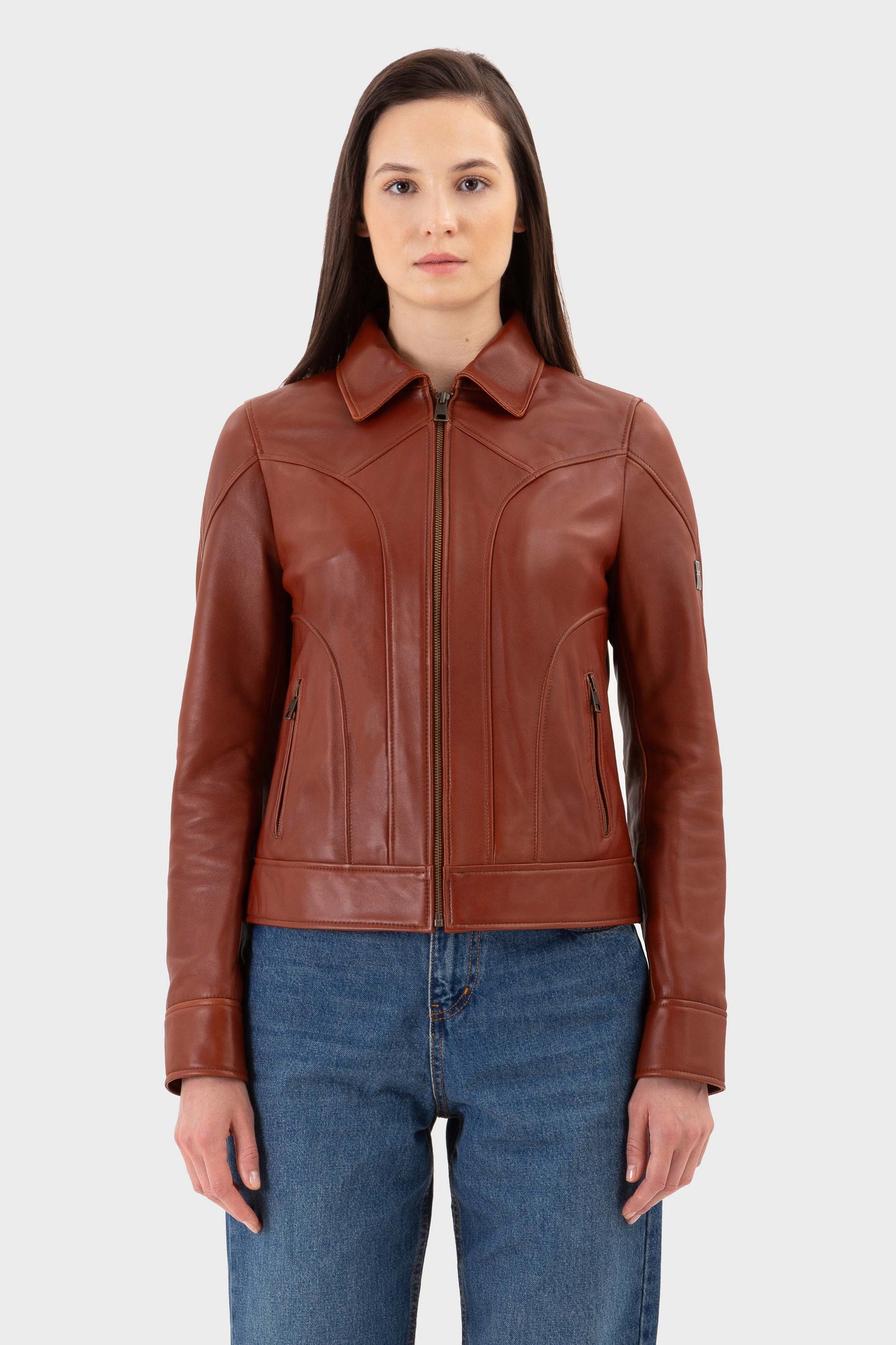 ジャケット・アウター leather brown jacket archive Pre-Owned Brown Oshwahkon Leather Jacket 05LTY-006