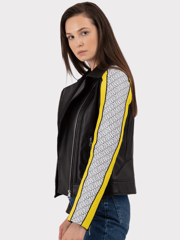 Rachel Black Onyx Regular - Fit Damen Biker Lederjacke aus Nappa Vollnarben - Lammleder