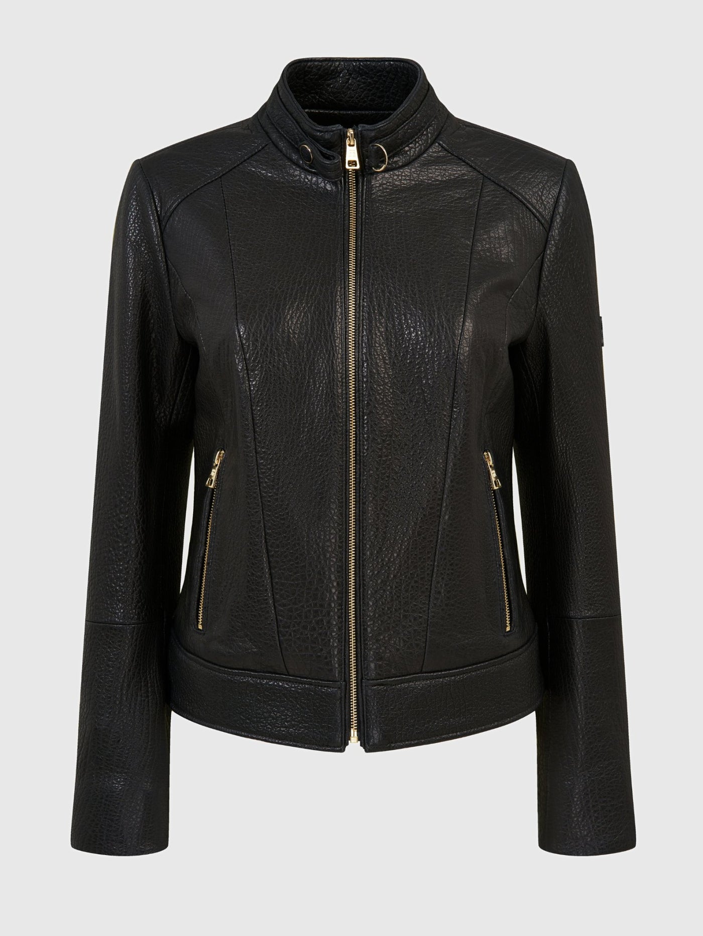 Scarlett Black Pearl full grain women's racer leather jacket